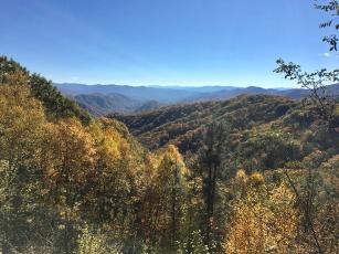 A landscape view with Smokies and fall color