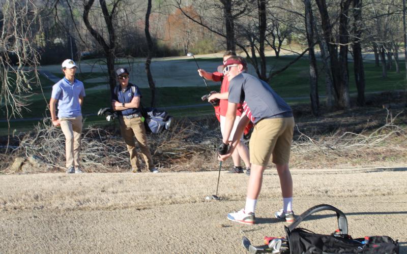 Sophomore James Potts played in the Maroon Devils golf game at Smoky Mountain Country Club on Tuesday, March 7.