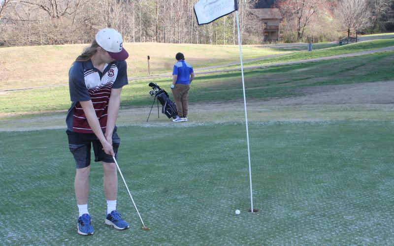 Junior Lucas Sutton was on the field for golf on March 7, when the Maroon Devils scored 228 points total.