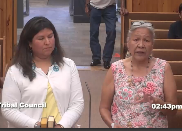 Lavita Hill and Mary Crowe at Tribal Council