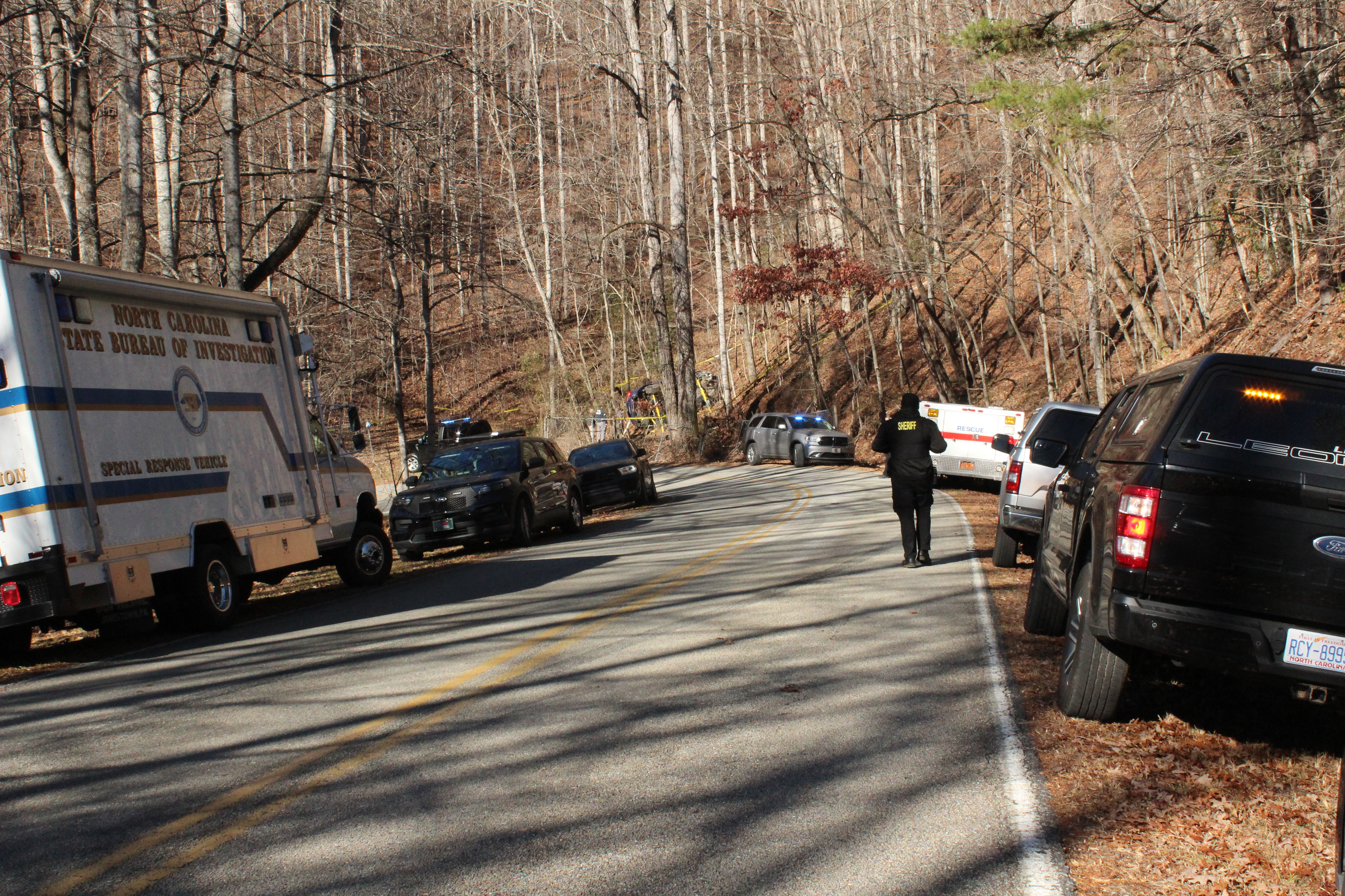 Swain County Sheriff’s Office officials were at Greasy Branch Road on Thursday morning, Dec. 14, investigating the scene of a homicide.