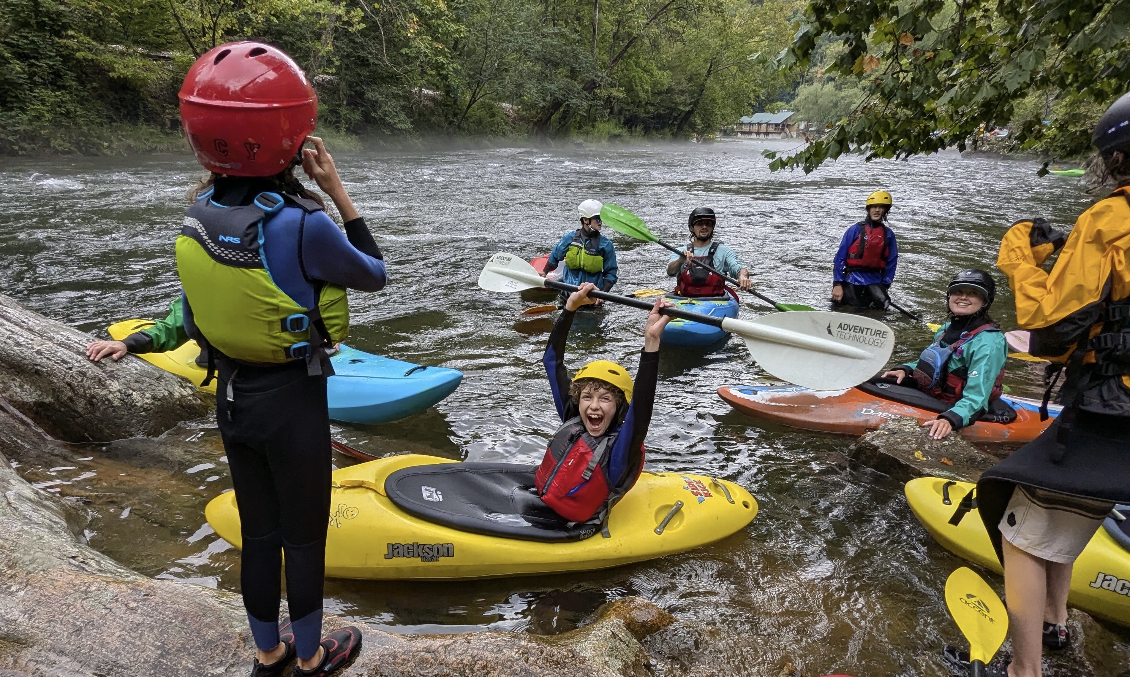 Need More Outdoors provides scholarships for area youth to participate in kayaking fun with Nantahala Kids Club and other adventures. 