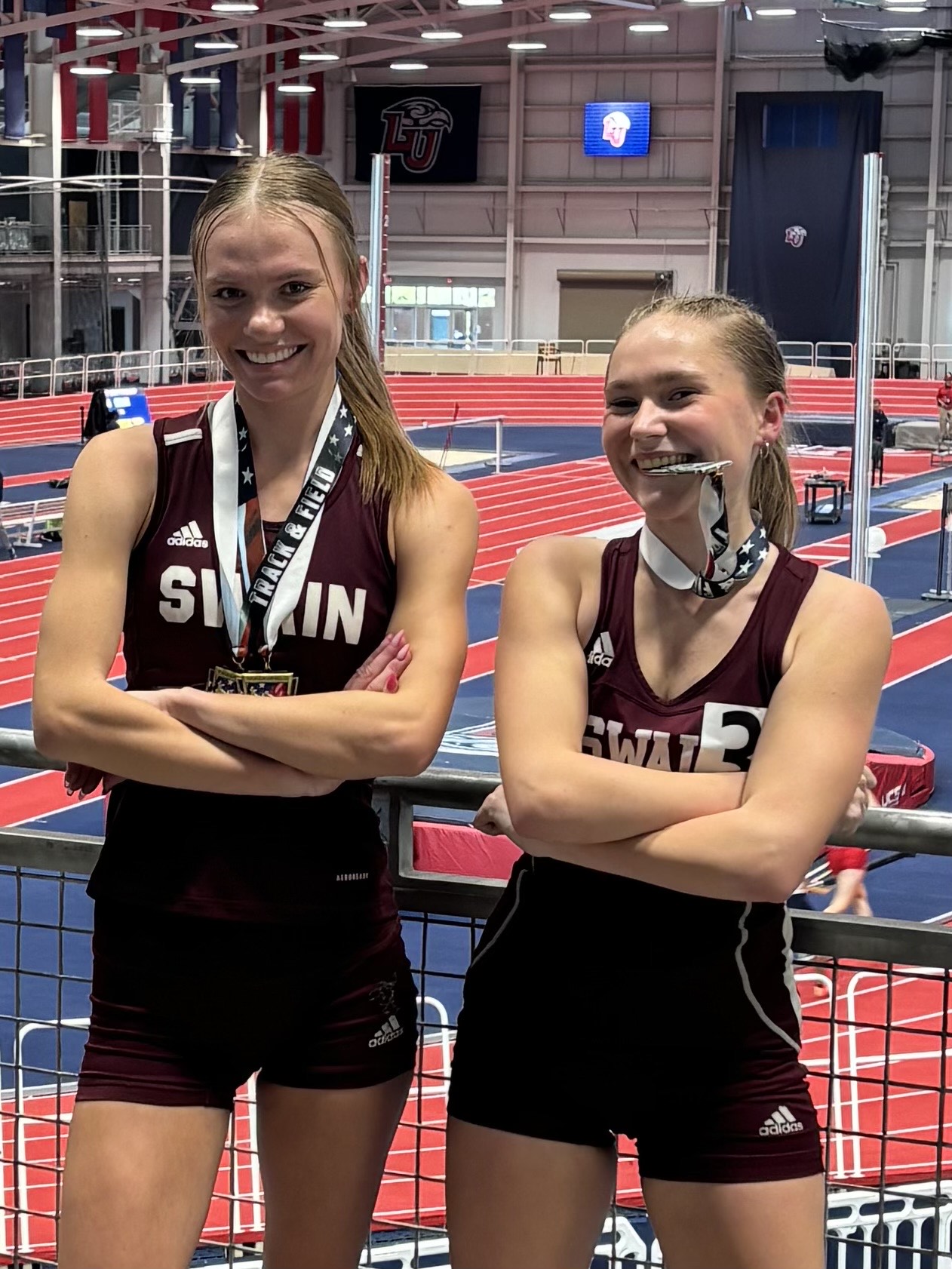 From left, Lady Devils Arizona Blankenship and Annie Lewis.
