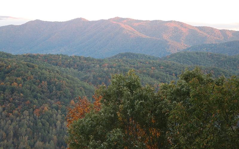 Mountain vista with color in the back mountain range