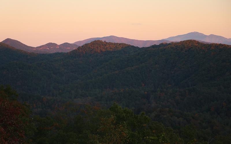 Sunset over mountains