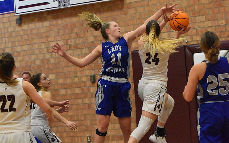 Swain County High School Lady Devil Mazie Helpman added 16 points in the win over Smoky Mountain Lady Mustangs on Monday.