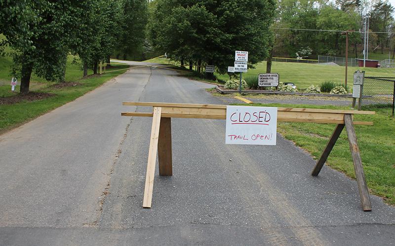 The walking trail at the rec park is open again