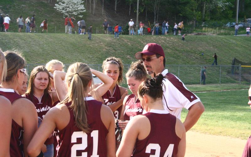 Toby with softball team players