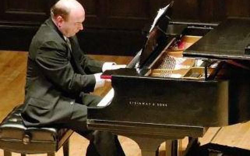 James Douthit at the piano