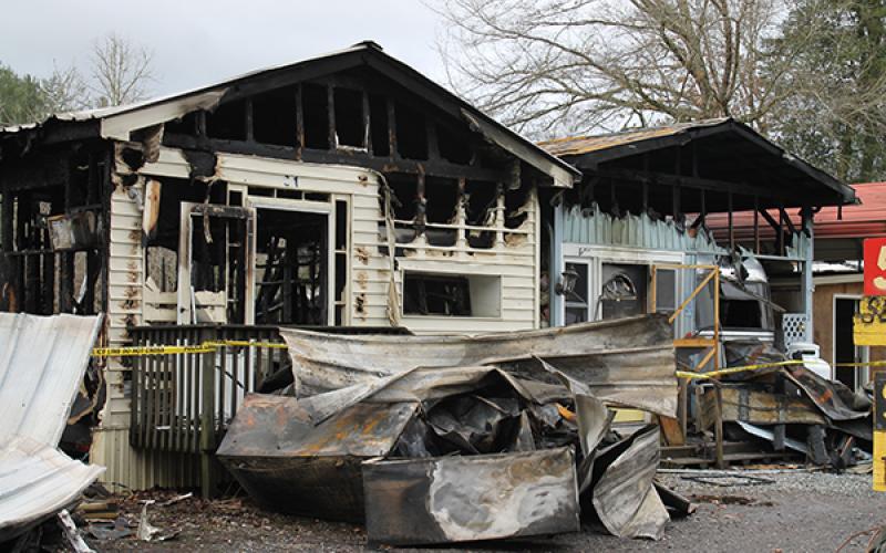 Two units on the western end of the fire are still standing but damaged beyond repair