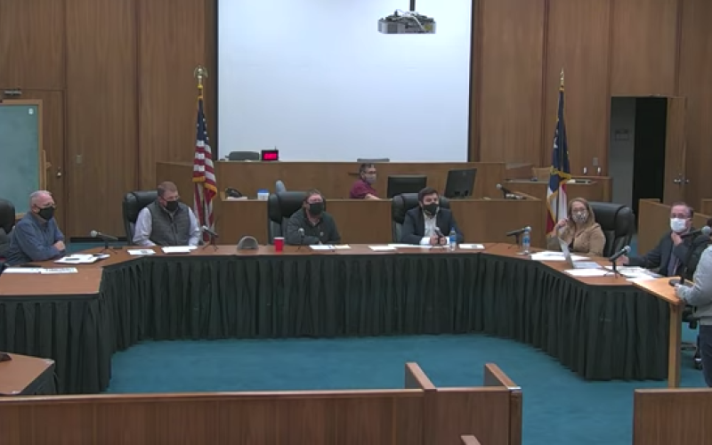 Swain County Board of Education held a special called meeting on Wednesday, Dec. 9 with the spring schedule decision on the agenda. Above, the board, along with the superintendent, hears from Swain County Health Director Alison Cochran.