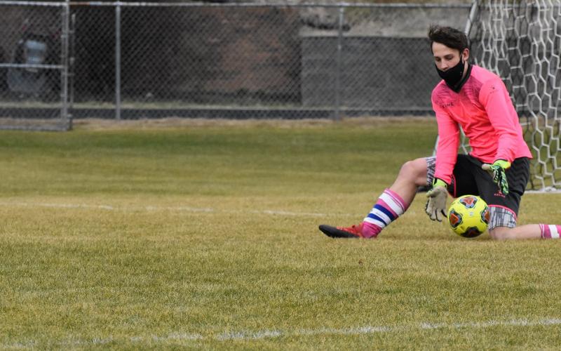Maroon Devil goalie junior Noel Wolf had 14 saves in the season opener against Franklin.