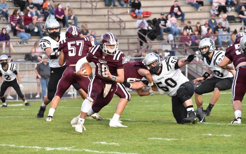Maroon Devil Gabe Lillard, quarterback, scored a 48-yard touchdown in the loss to Robbinsville Black Knights this past Friday.