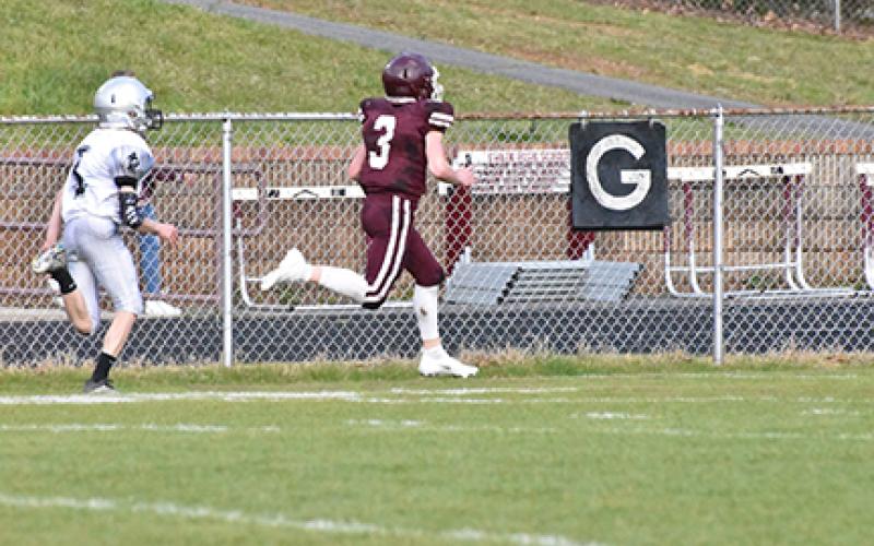 Photo by Joanna McMahan Maroon Devil Josh Collins scored on a 49-yard run in the home game against Robbinsville.