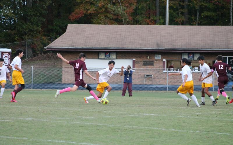 Maroon Devil Matthew Gray, the Player of the Game on Monday night against Cherokee Braves, got a Hat Trick in the first half of the game scoring three goals.