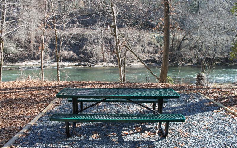 the town installed three new metal picnic tables at the park