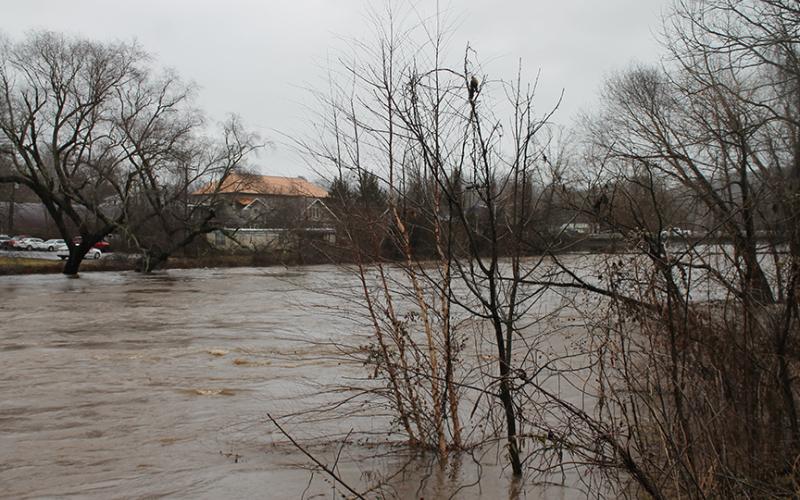 The Tuckasegee River was at 10.5 feet at 8:45 a.m. Friday morning