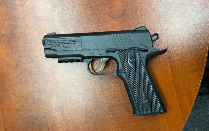 This realistic airsoft gun was found in a student's backpack at East Elementary School.