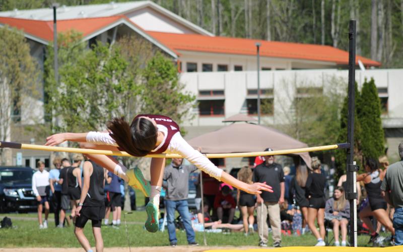 Lady Devil Gracie Sutton took first in high jump at last week’s meet at Cherokee.
