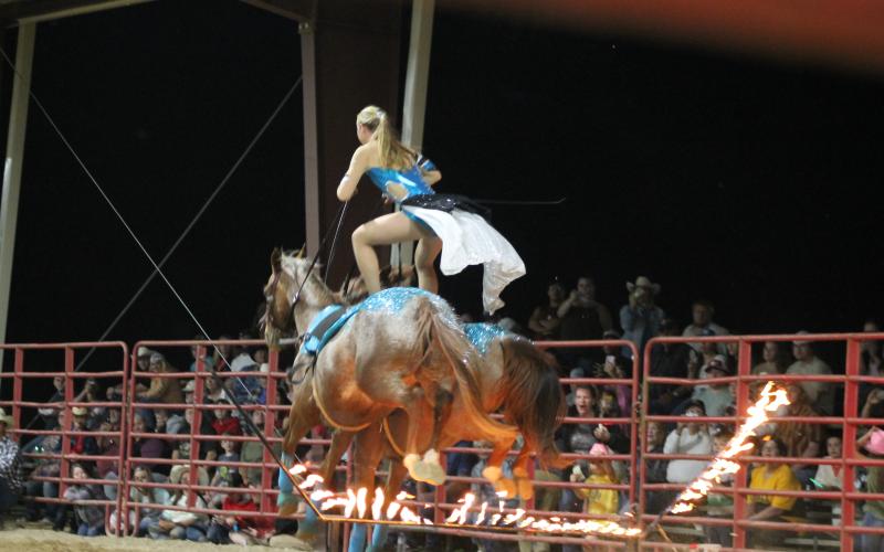 Roman rider jumps ring of fire
