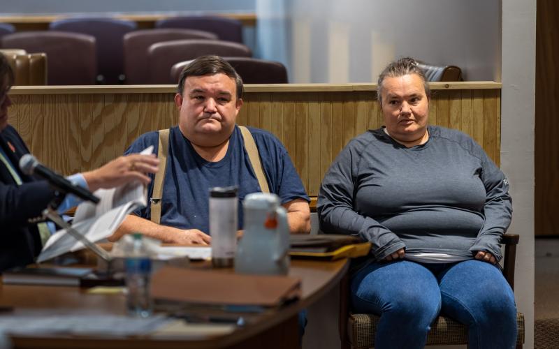 Daniel Crowder and Diane Crowder are pictured in Swain County Superior Court last week.