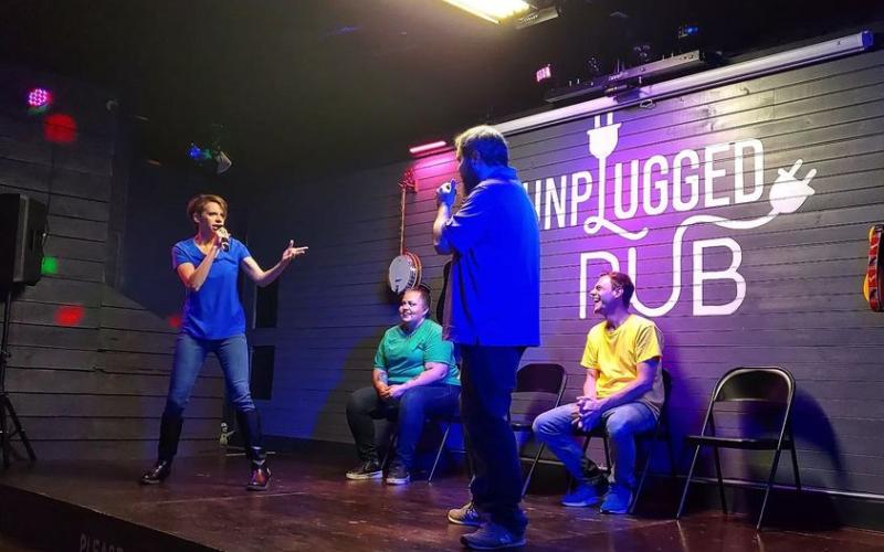 Local actors held more than one Improv Night, a fundraiser for the Smoky Mountain Community Theatre, at Unplugged Pub. The next event will be a talent show next month.