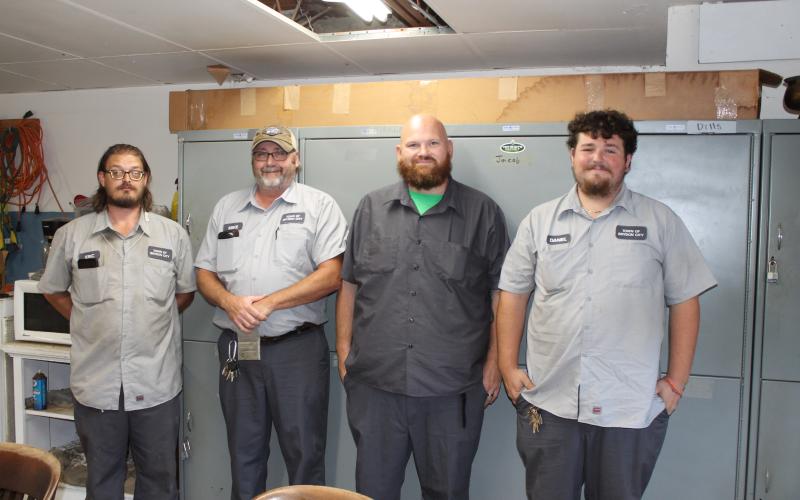Town of Bryson City streets department (from left): Eric Dills, Streets Supervisor Mike Tabor, Jacob Hudson and Daniel Holloway.