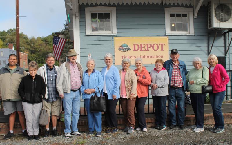 Members of the Morgan family came to Bryson City on Tuesday to ride the Great Smoky Mountains Railroad train in honor of Leonard and Amy Morgan in what would have been their 100th wedding anniversary.