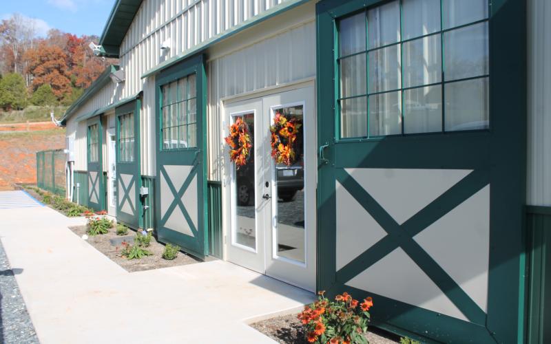The building is made to look like a welcoming barn.