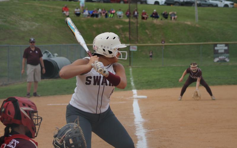 Carley Teesateskie ges ready at bat against Owen on April 21.
