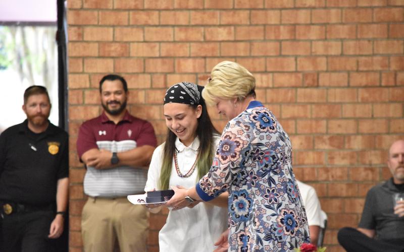 Swain High School Principal Sonya Blankenship presented the Principal’s Award to Ryleigh Long