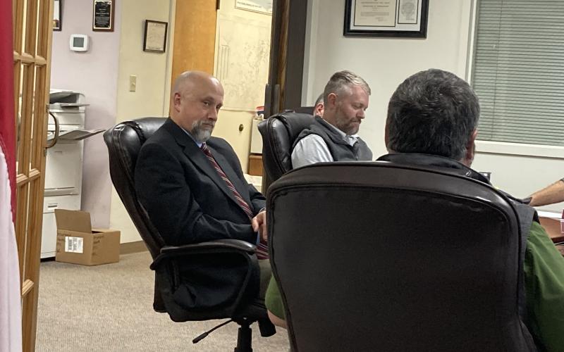 John Henning Jr. is pictured at the Bryson City Town Board of Aldermen meeting Tuesday evening.