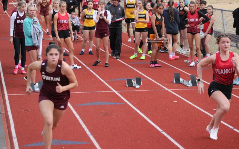 Marlee Hicks runs at the track &amp; field meet at Swain County High that took place Nov. 15.