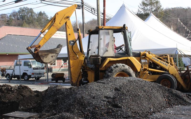 Workers with the Great Smoky Mountain Railroad took advantage of the quiet season as January rolled in and set about installing a new water line Wednesday, Jan. 10. One worker interviewed said it was time for an upgrade and they were “putting something better in.”