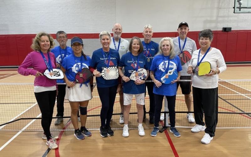 Sign-ups are currently underway for the Senior Games with Swain County Recreation. Pictured is the winning Macon County pickleball team from last year.