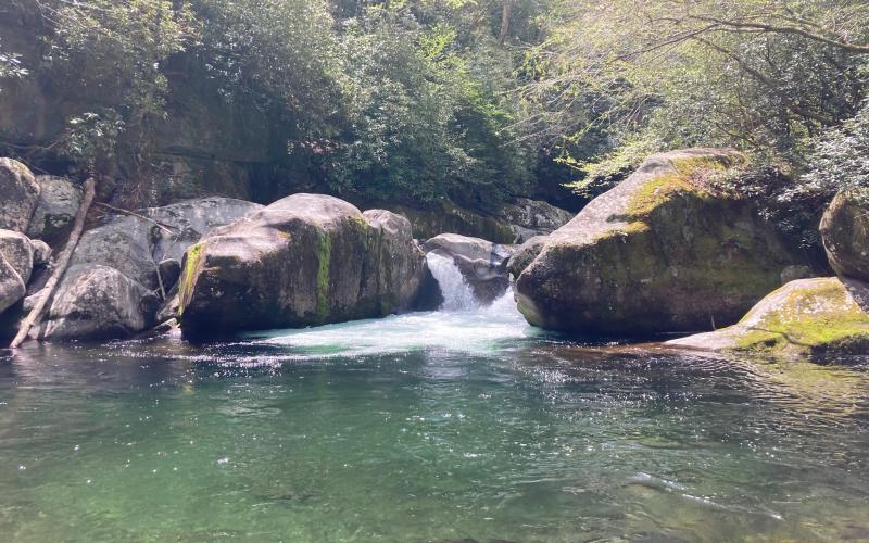 Midnight Hole in Big Creek in the Great Smoky Mountains National Park is a popular spot for swimming in the summer.