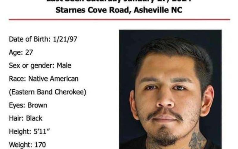 Gabe Crow was last seen on Jan. 27 in West Asheville. Anyone with information is urged to contact Lt. Welch with the Buncombe County Sheriff’s Office by calling (828)250-4503