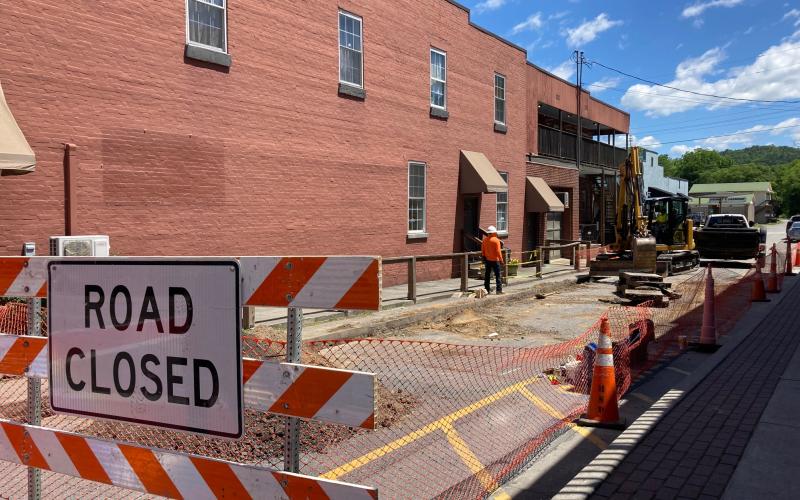 A section of Island Street off Everett Street is closed for utility work.