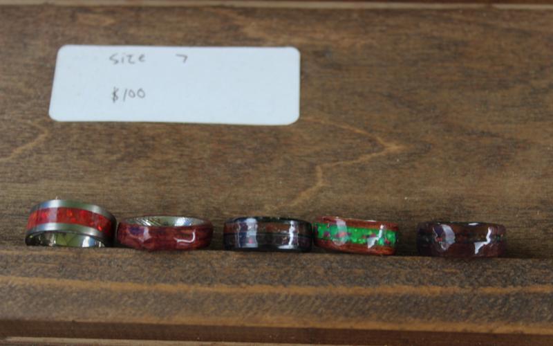 Ty Andrews of Robbinsville started Appalachian Rings after he had created a wooden ring for himself, and others started making request for him to make them rings as well. He makes rings using a variety of materials such as wood, ceramic, stainless steel, precious stones and even deer antlers.