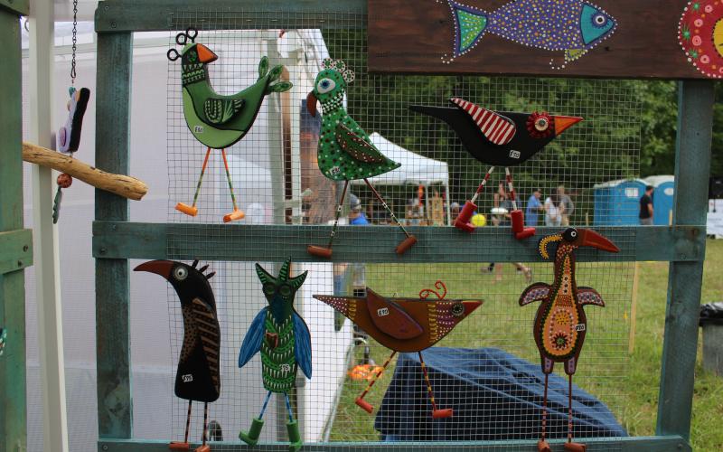 Wander Yonder Folk Art had the most unique flocks of birds for sale.