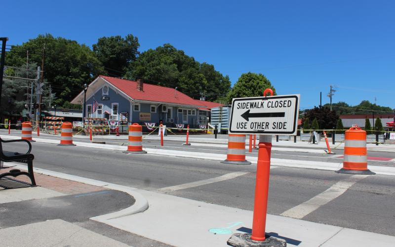 NCDOT Construction on Everett Street is set to resume mid-July, with grass going into the median and new traffic signals on the corners at the Depot Street intersection.