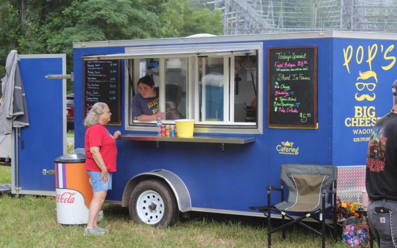 A fried bologna sandwich was the daily special from Pop’s Big Cheese Wagon.