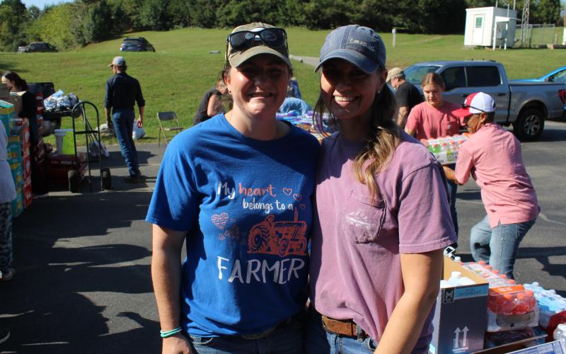 From left, Andae Vernon and Meredith Bernard led the effort to collect and distribute disaster relief.
