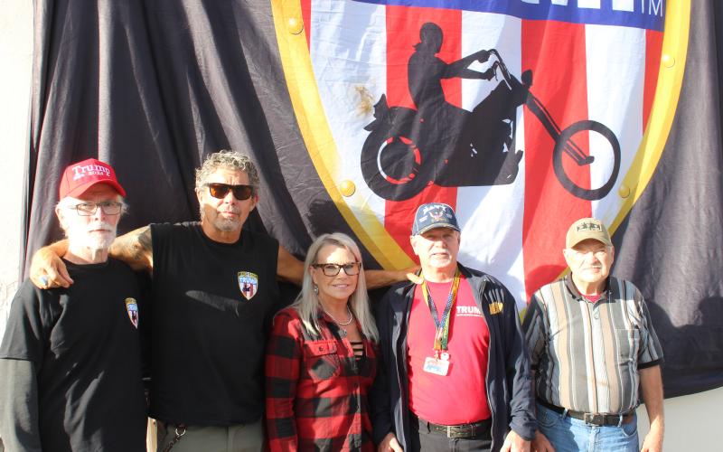 From left, David Sawyer, Chris Cox, Sharon Underwood, Keith Powell and Phil Ogle, are pictured in Bryson City on Election Day.