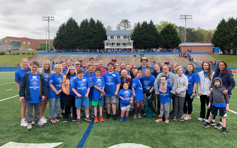 Swain Special Olympic athletes and their buddies are pictured. This year, Swain will be host to the regional games.