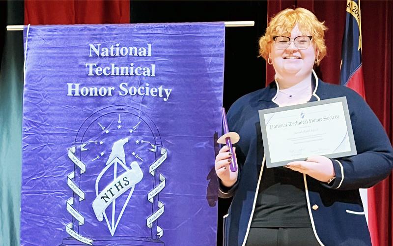 SMT photo/Sara Eisinger.  Sariah Hyatt becomes a Swain High School National Honor Society and GEAR UP L.E.A.D. student during the 2024-25 academic year. Hyatt said the L.E.A.D. program has helped her excel.