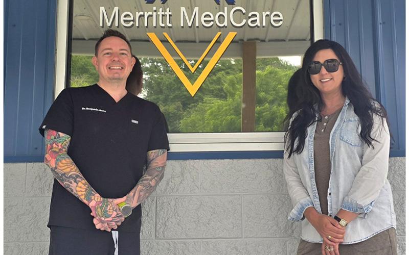 SMT photo/ Sara Eisinger.  Merritt MedCare owners Dr. Benjamin Gans and Danielle Smiley serve Western North Carolina residents in Bryson City at their medical clinic. The clinic is currently taking new patients.