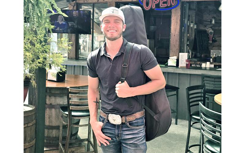 SMT photo/Sara Eisinger.  Noah Hunton visits Bryson City Brewing June 23. Hunton also shot content for his upcoming single, “‘Small Town Truth” while in town.