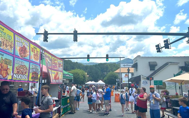 Photo/Monica Brown. Town is packed in celebration of Bryson City Freedom Fest. Friday, July 4. There were fireworks, bands, bouncy houses, vendor booths to entertain people of all ages from all walks of life.