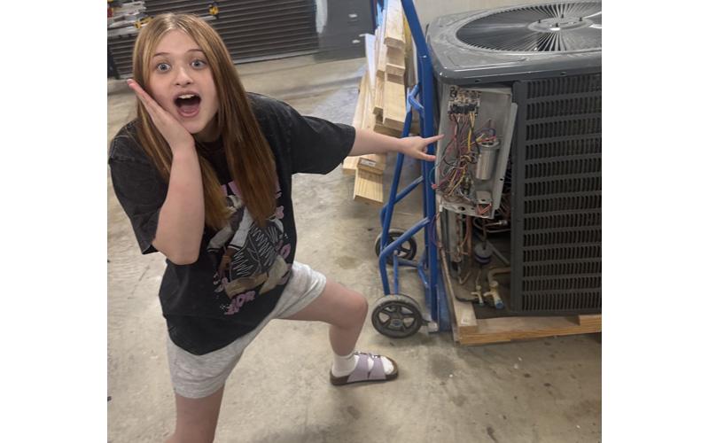 Photo/Susann McWhorter.  Ashlyn Brown, Swain Academy student, tours Oconaluftee Job Corps in Sept.